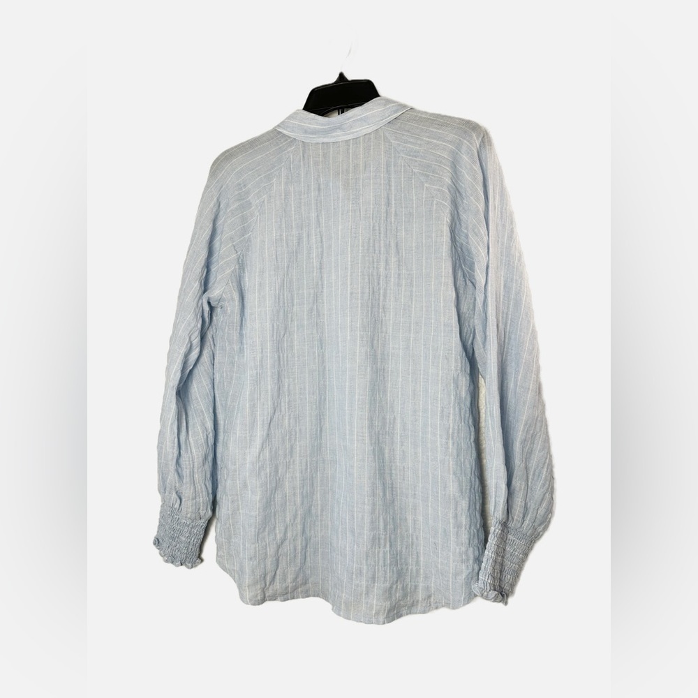 Doe & Rae Striped Long Sleeve Button Down Blouse - Picture 2 of 3